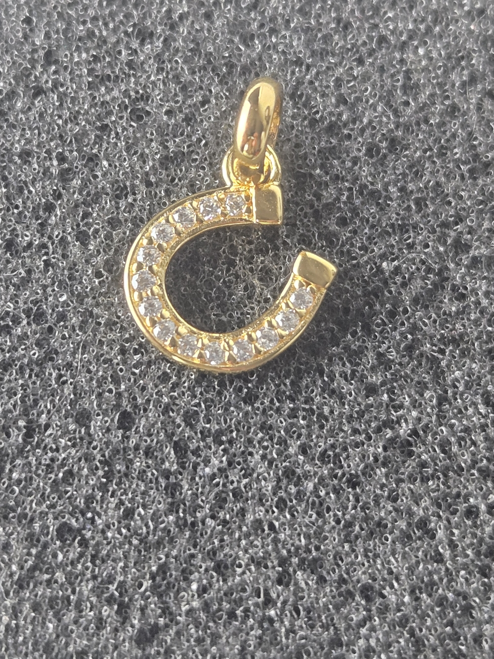 Thomas Sabo Gold Horseshoe Pendant with Clear Crystals